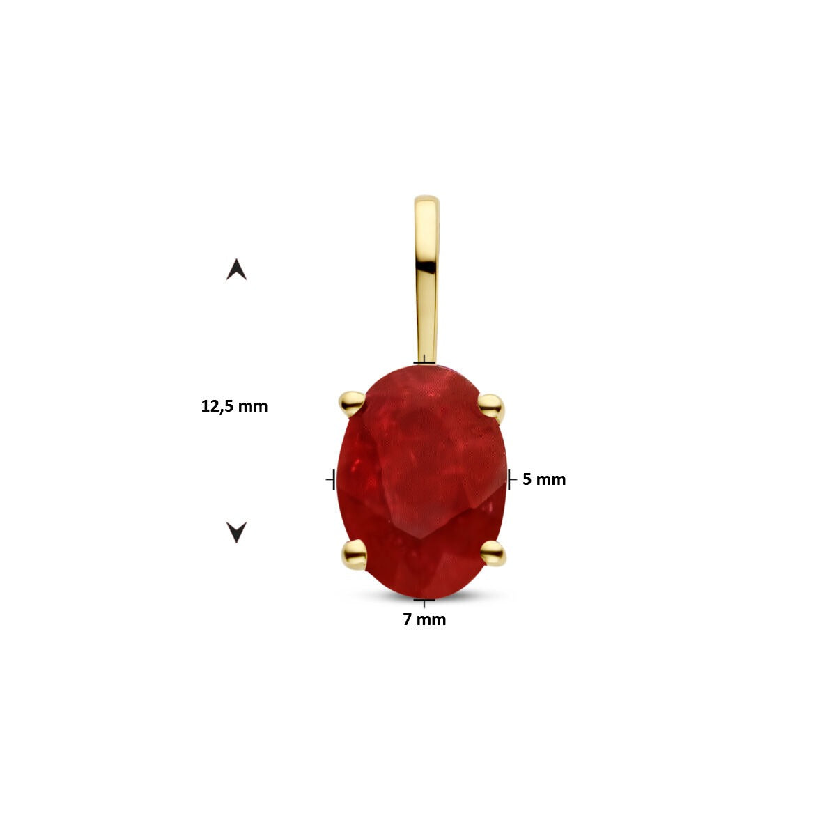 pendentif en or jaune 14k avec rubis – pierre de naissance