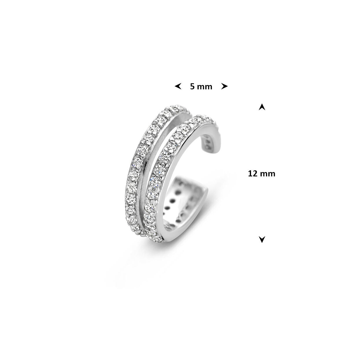 Boucle d'oreille en argent avec zircone – argent rhodié 925