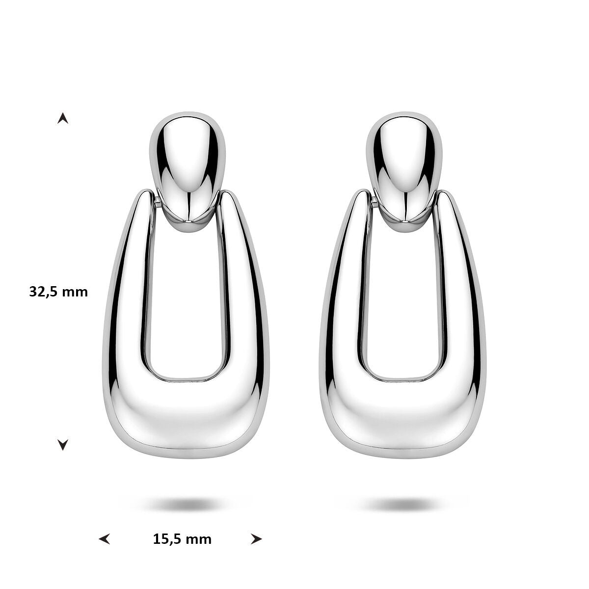 Boucles d'oreilles en argent rhodiées – boucles d'oreilles pour femme raffinées avec une longueur élégante