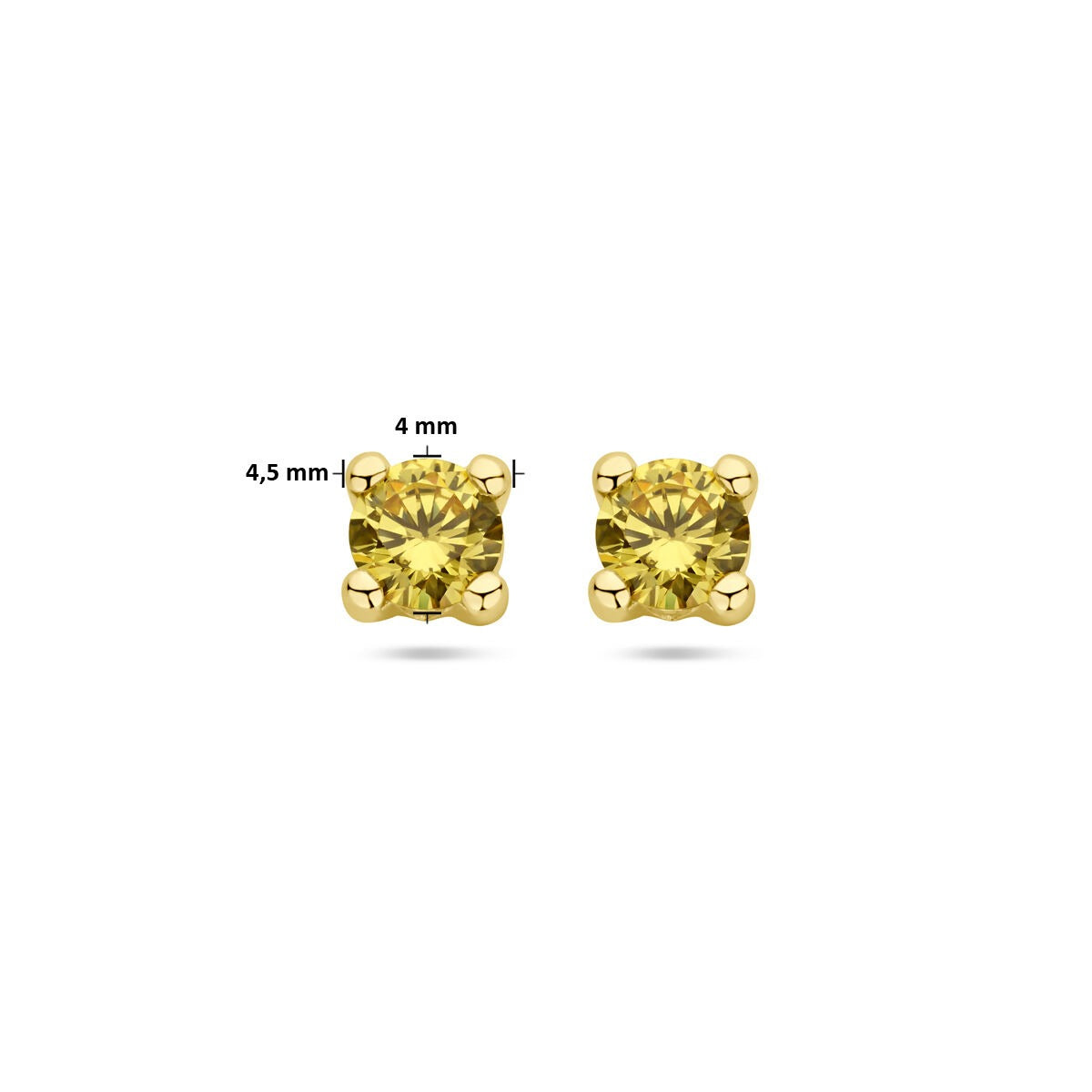 Puces d'oreilles en or jaune 14k avec citrine synthétique.