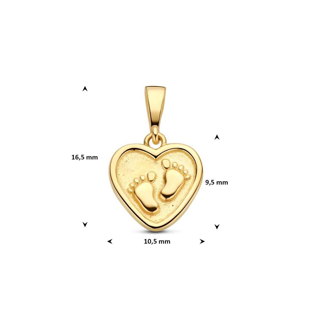 9k geelgouden hanger hart met voetjes