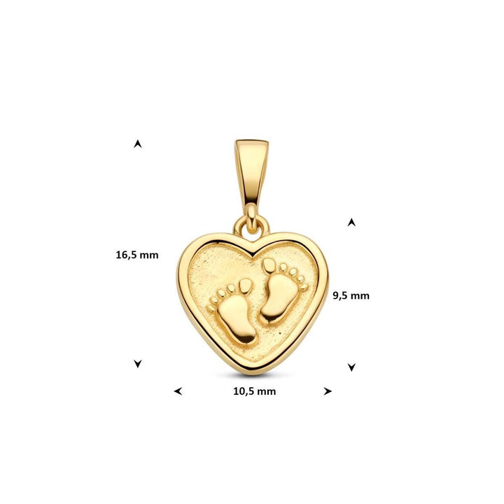 9k geelgouden hanger hart met voetjes