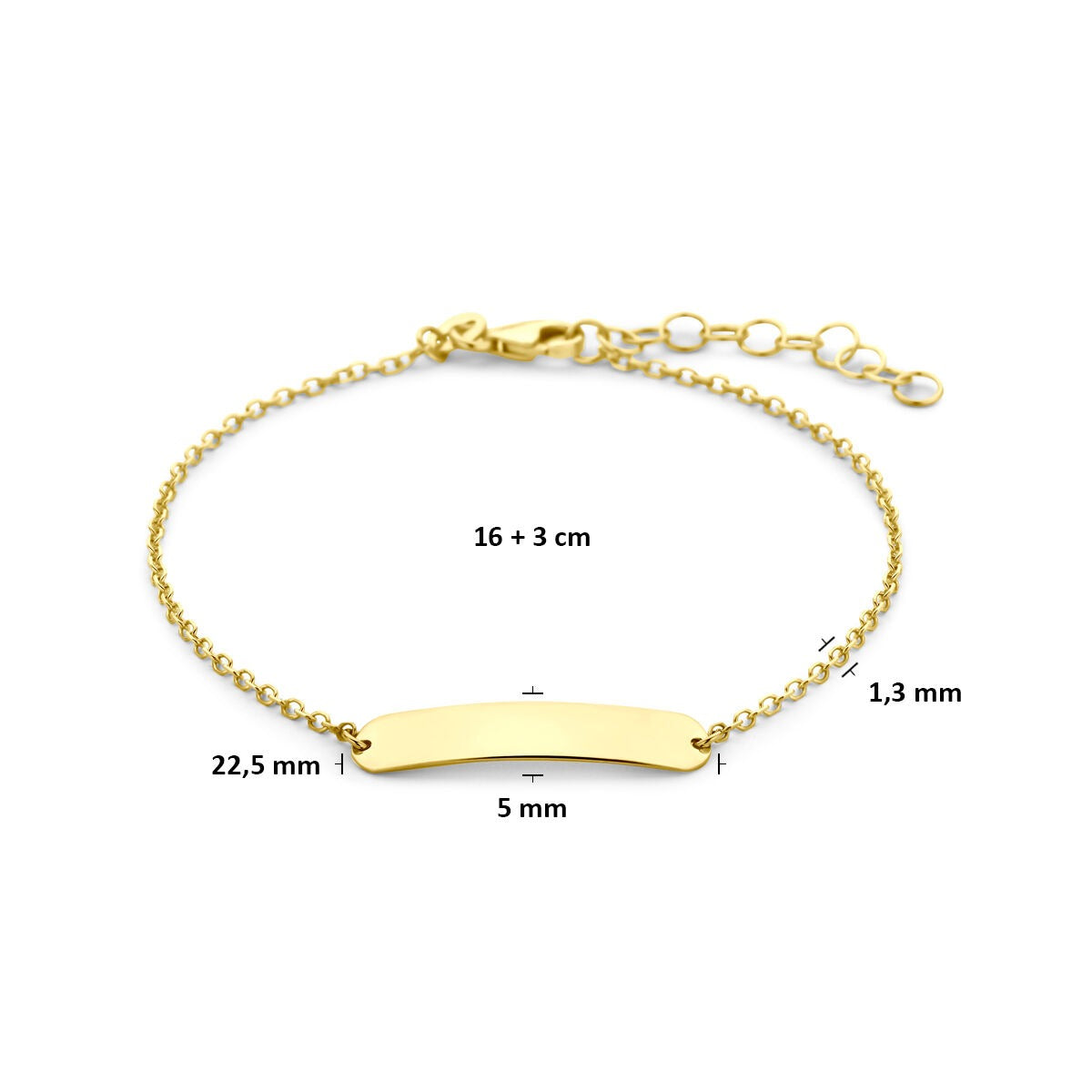 bracelet en or jaune à graver 9k