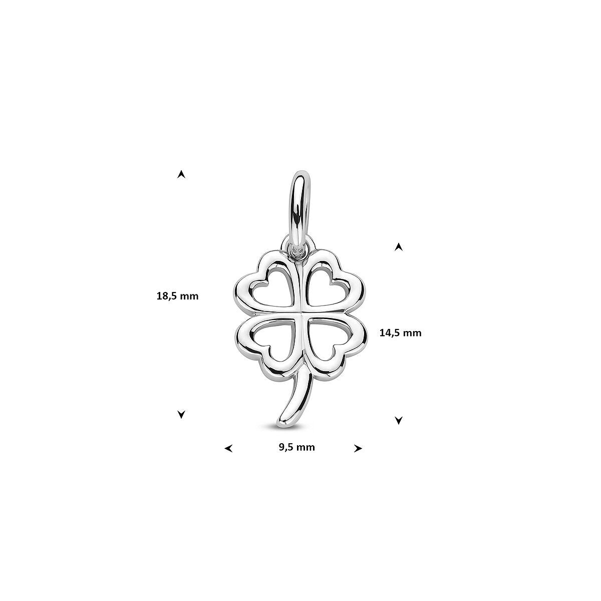 Pendentif en argent trèfle – rhodié 925