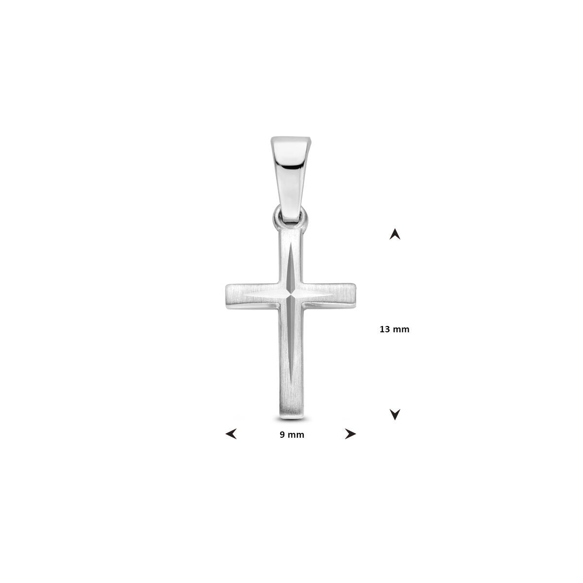 Pendentif croix en argent – rhodié argent 925