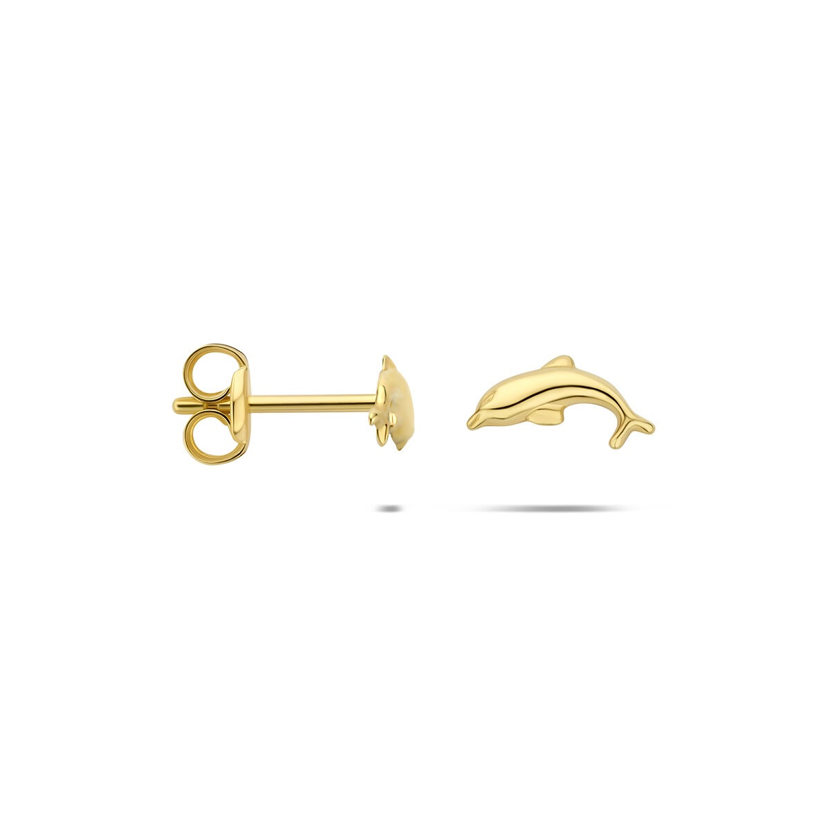 puces d'oreilles dauphin en or jaune 9k