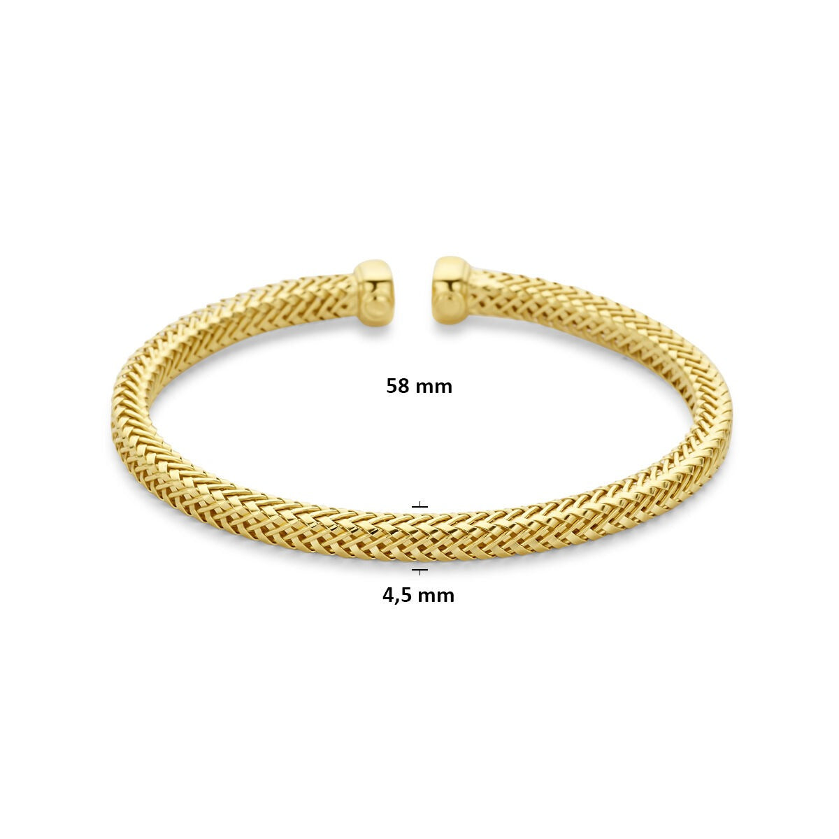 Bracelet en argent 925 plaqué or 58 x 4.5 mm