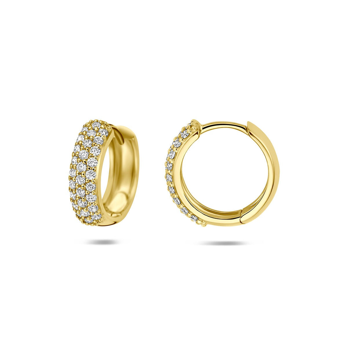 Créoles en or jaune 14k avec diamant cultivé en laboratoire