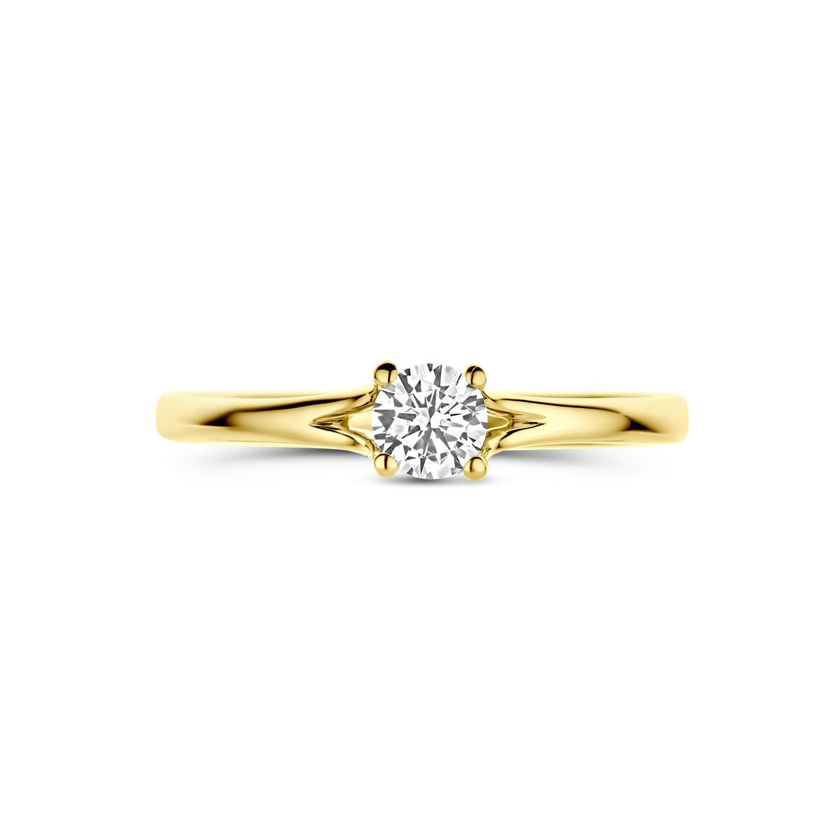 Bague pour femme en or jaune avec zircone – 14k or jaune