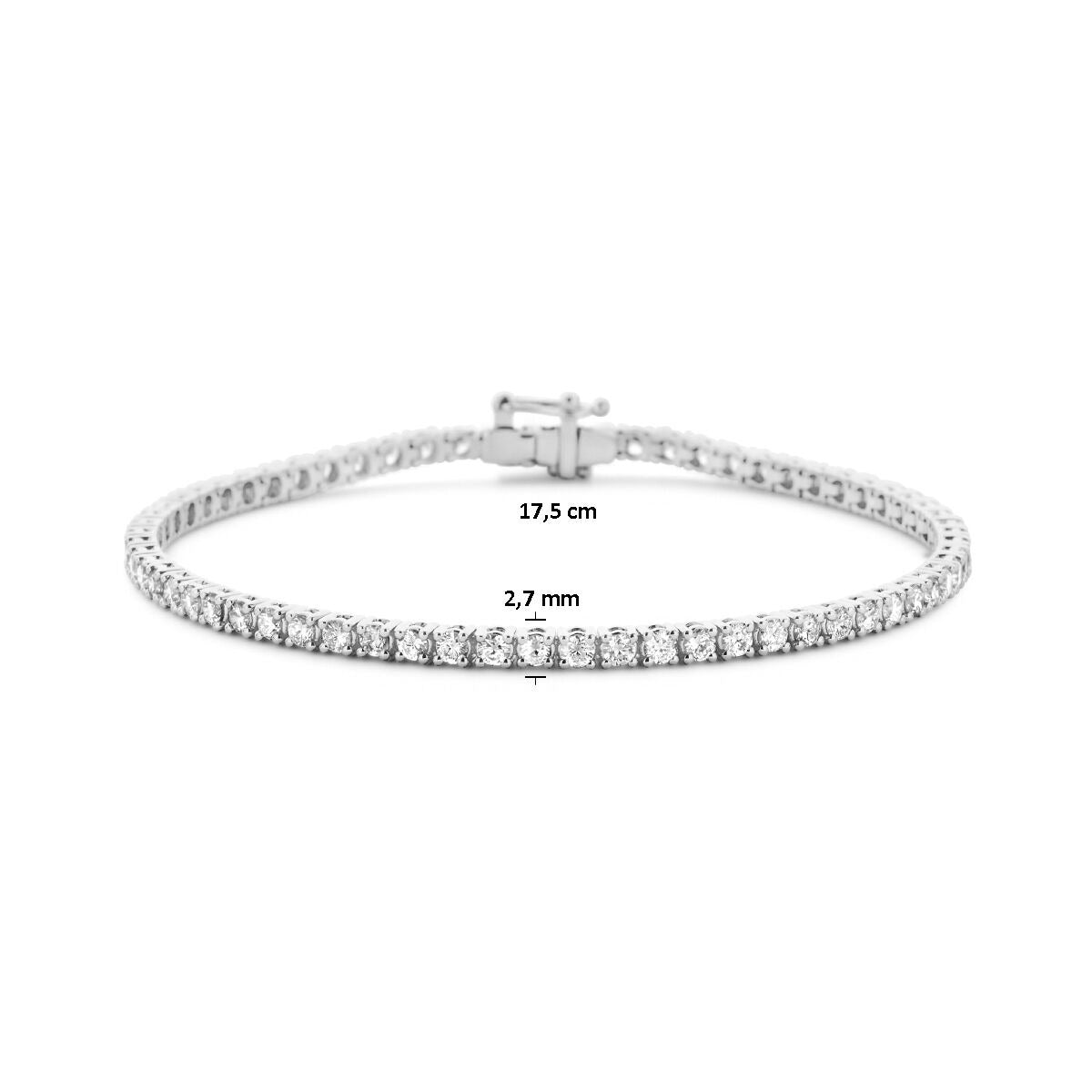 Bracelet de tennis en or blanc 14k avec diamants cultivés en laboratoire de 3.00ct