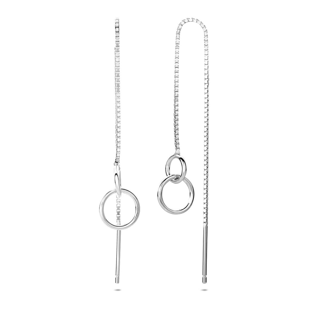Boucles d'oreilles à tirage rhodiées en argent