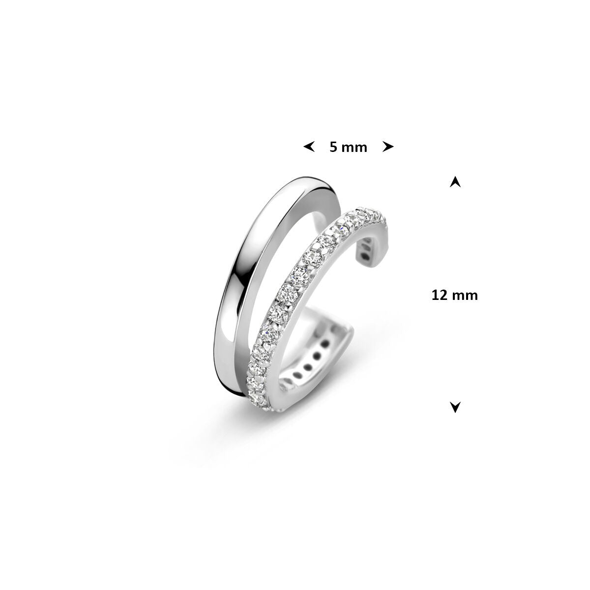 Boucle d'oreille en argent avec zircone - rhodié argent 925