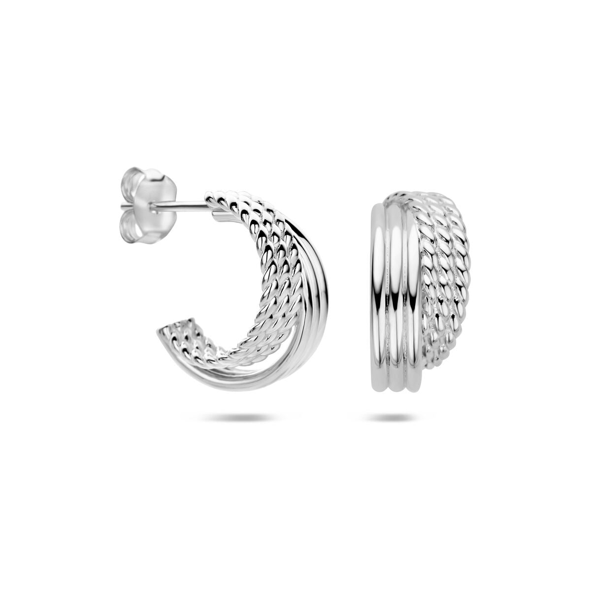 Boucles d'oreilles en argent rhodié