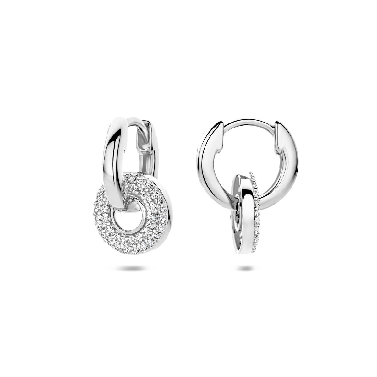 Créoles en Argent avec Zircone Rhodié