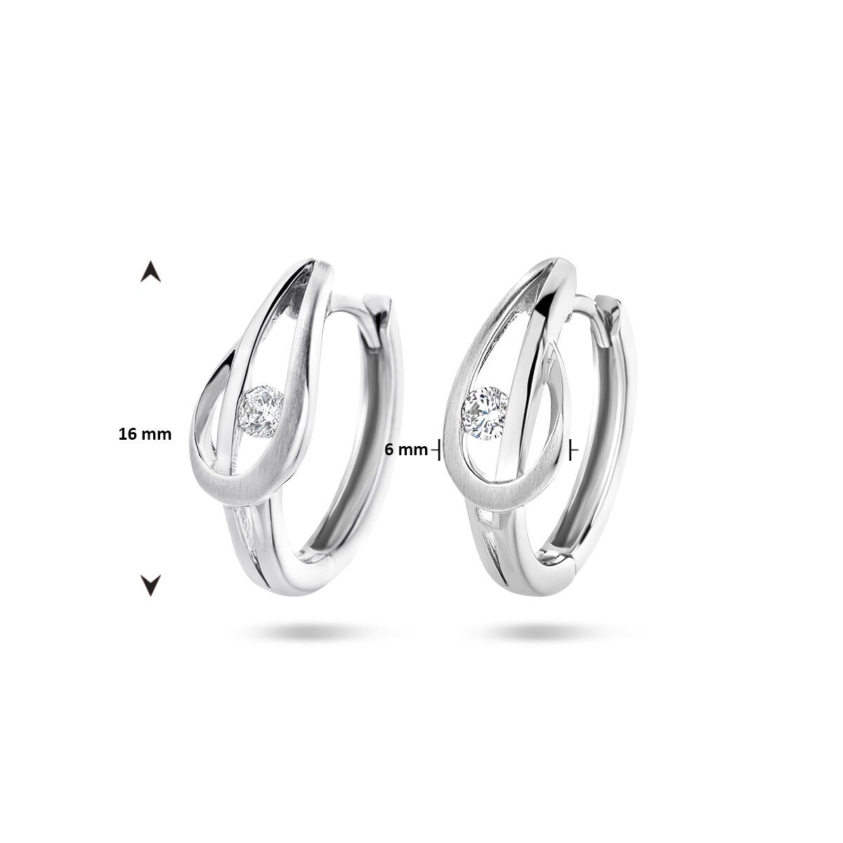Boucles d'oreilles créoles en argent rhodié avec zircone 925