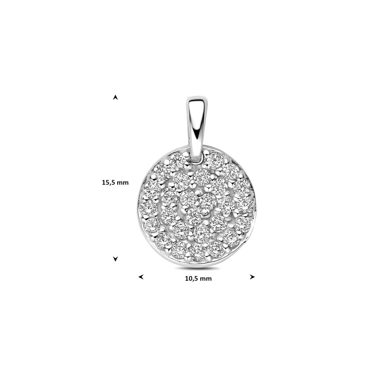 Pendentif en argent rhodié avec zircone
