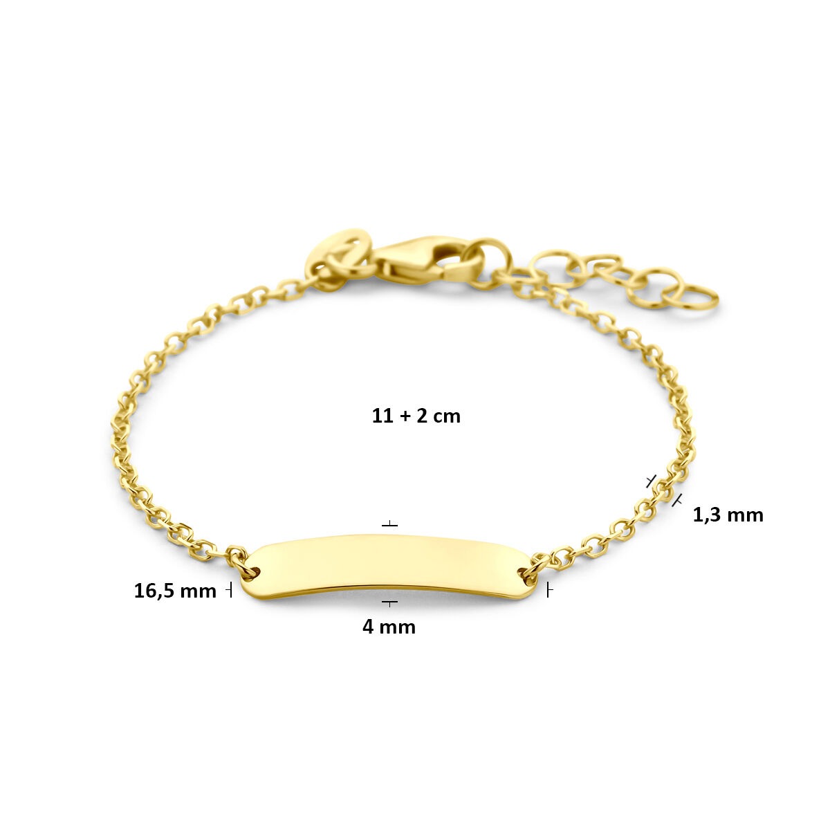 bracelet de bébé en or jaune 9k à graver