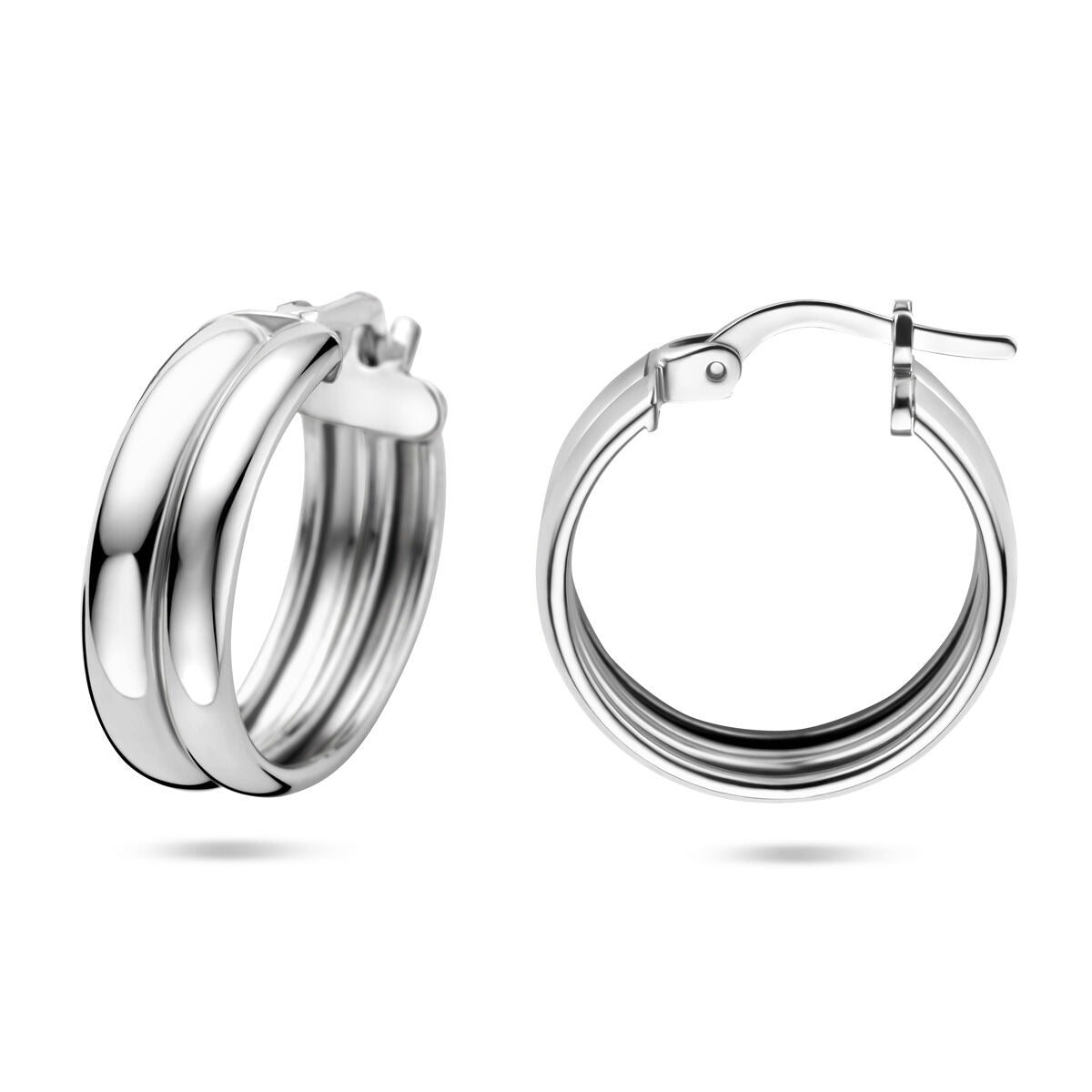 Créoles en argent – rhodiées argent 925, 18x6 mm