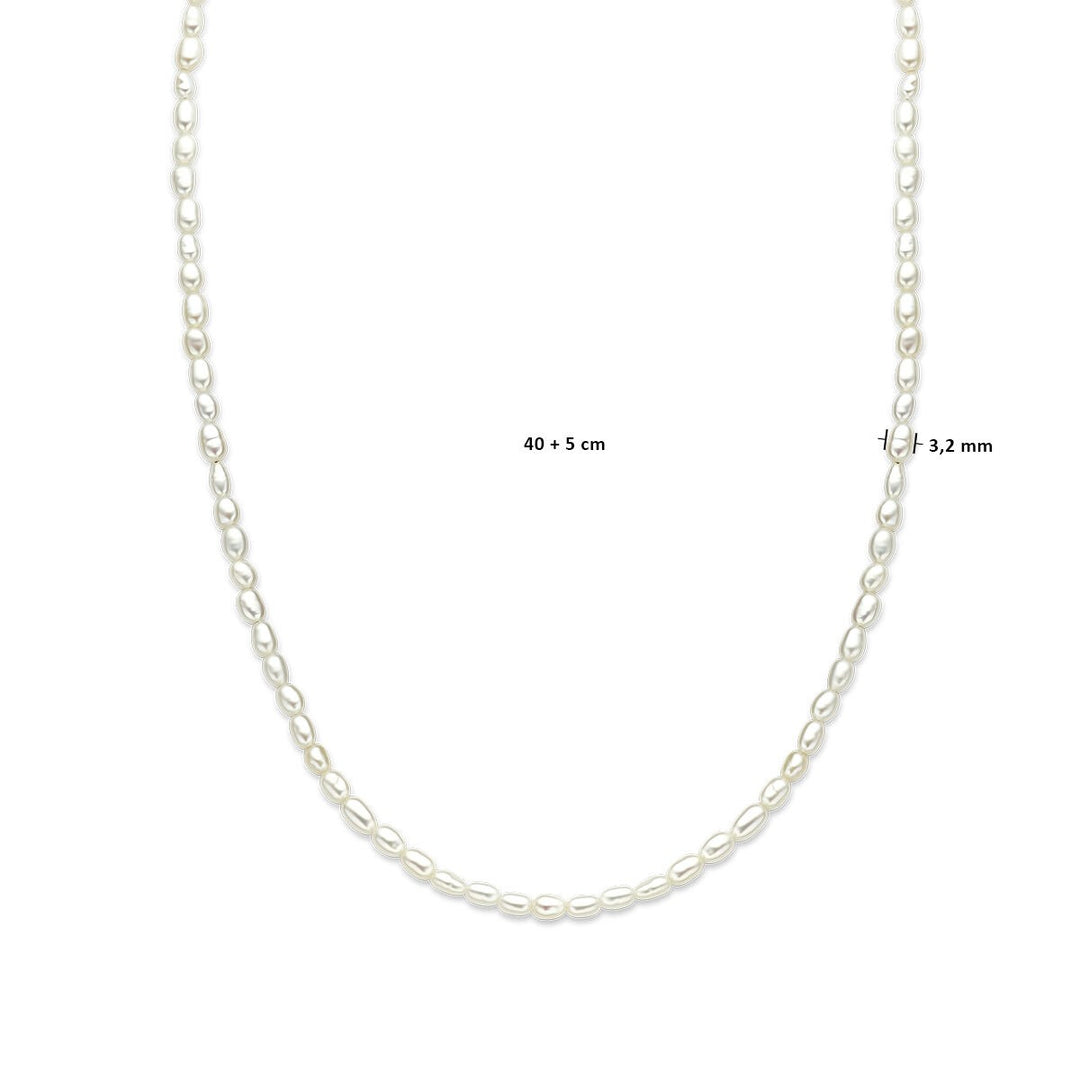 Parel collier met zoetwaterparels en 14k geelgouden sluiting