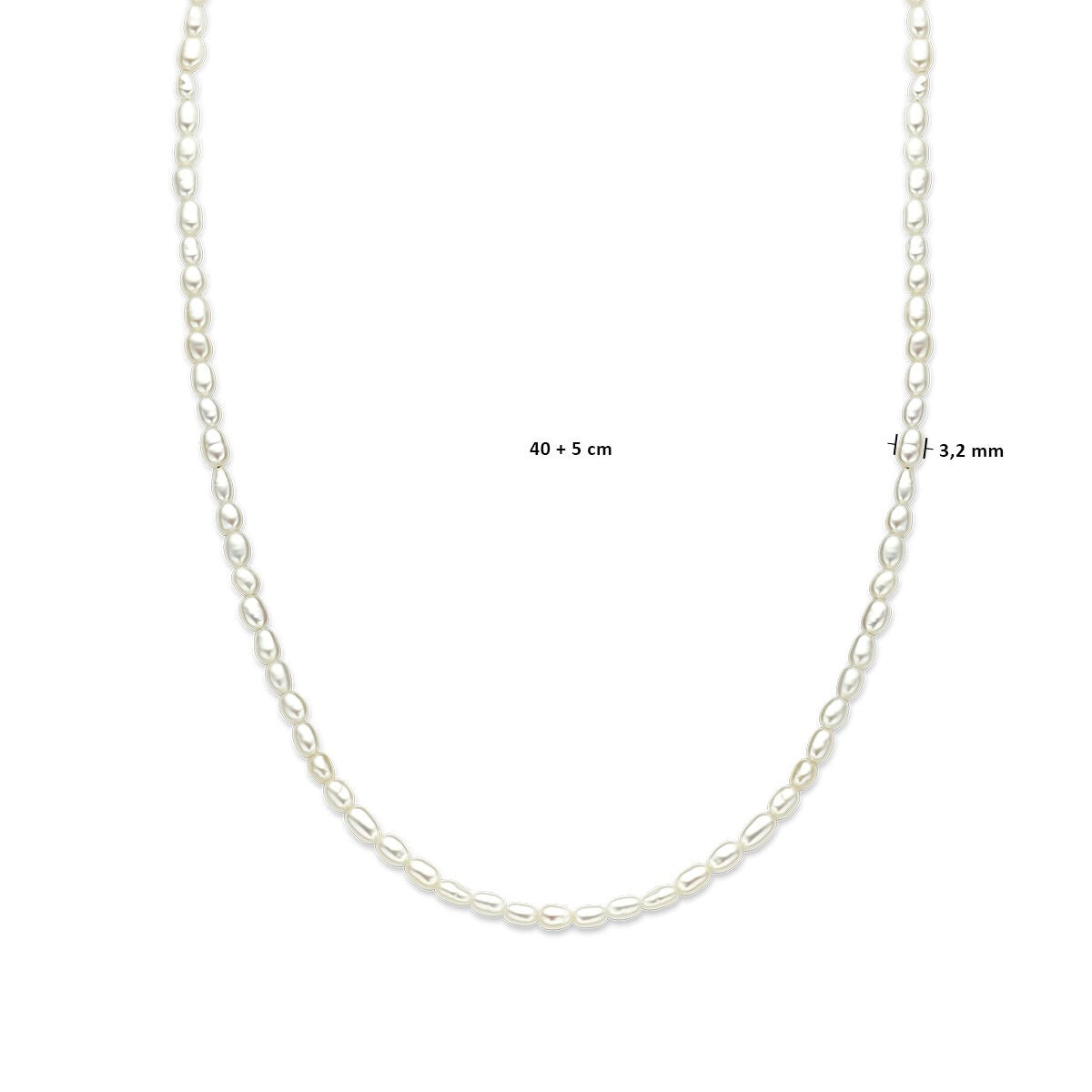 Collier en perles d'eau douce avec fermoir en or jaune 14k