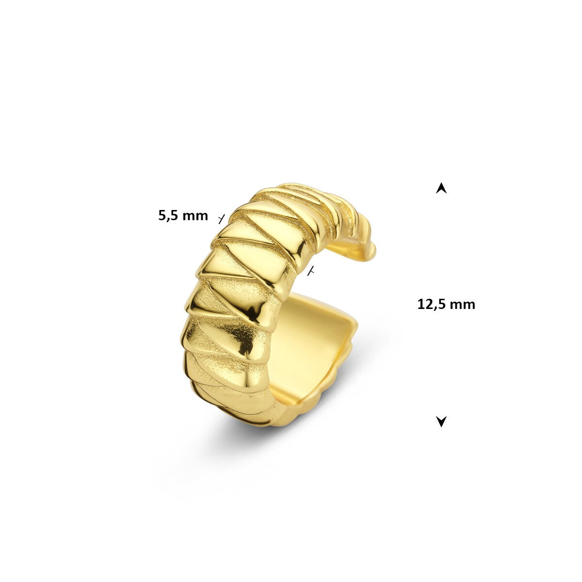 Ear cuff en argent plaqué or – déclaration raffinée sans piercing