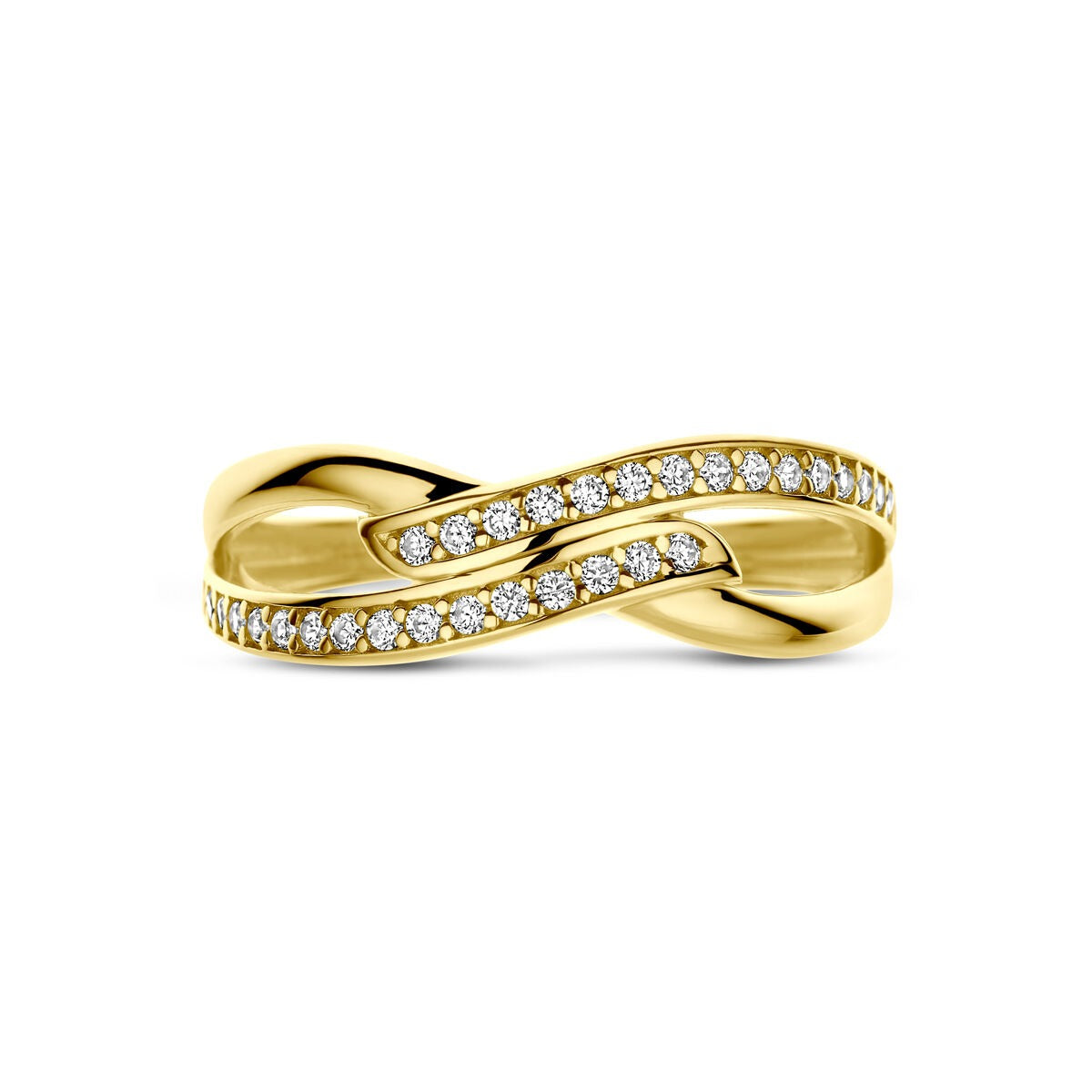bague or jaune zircone entourage