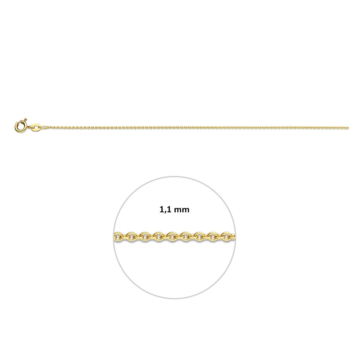 Collier en or jaune ancre 9k