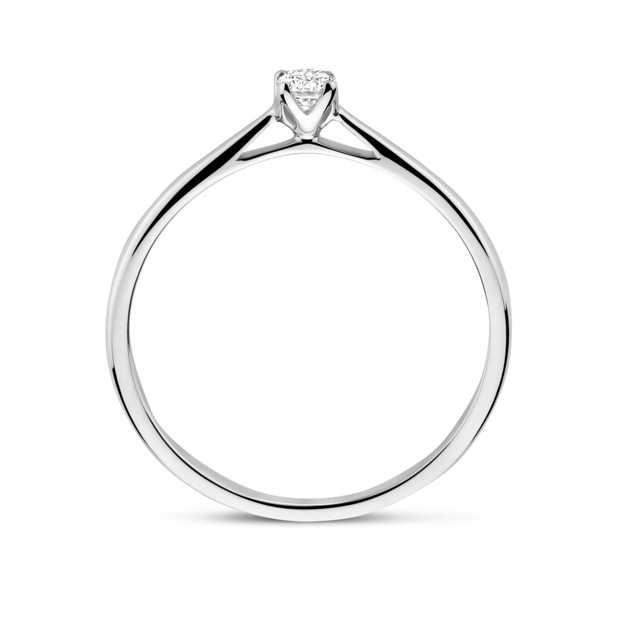 Bague pour femme en or blanc 14k avec diamant de culture de 0.10ct