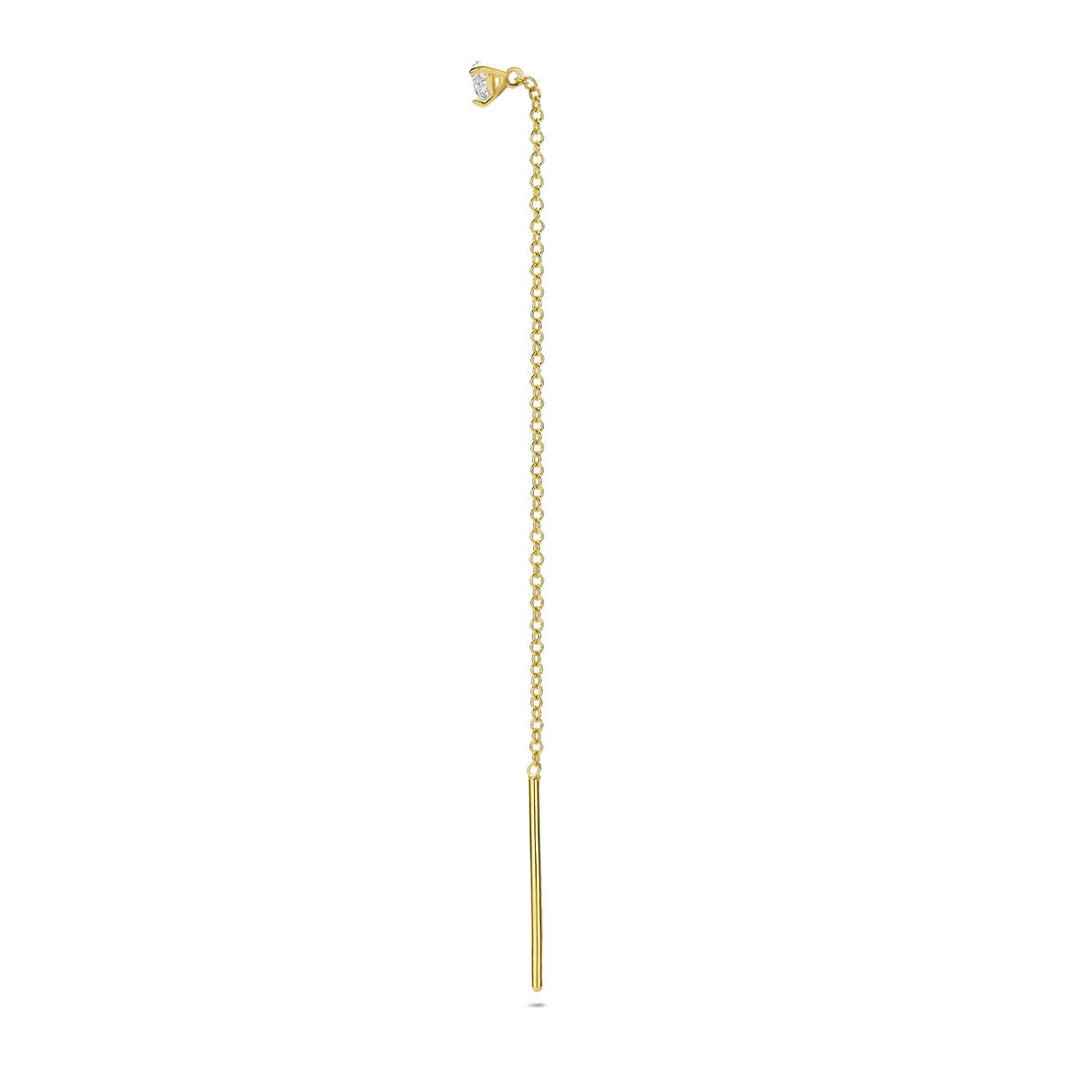 Boucles d'oreilles pendantes en or jaune 14k avec diamant en forme de cœur