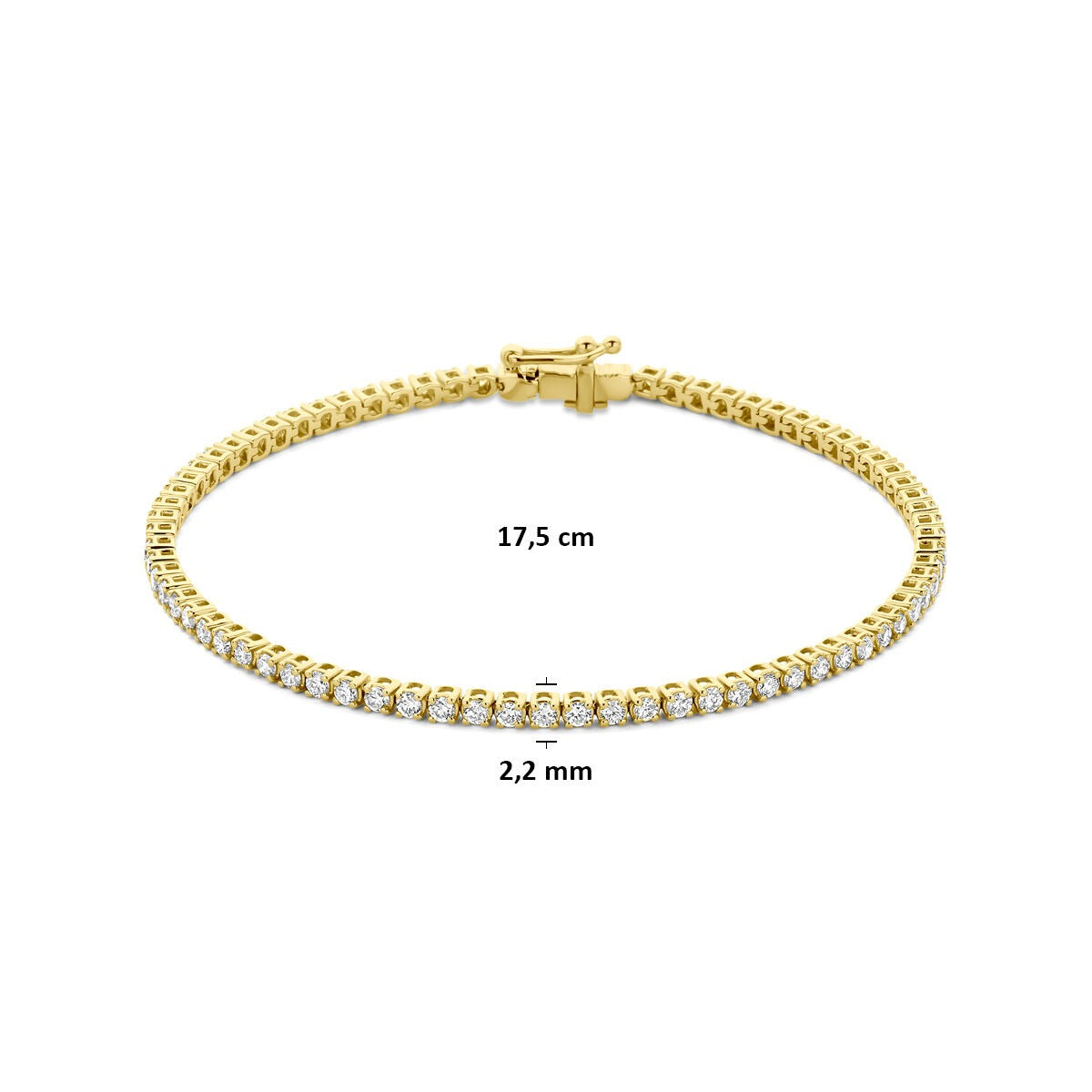 Bracelet de tennis en or 14k avec diamant cultivé en laboratoire