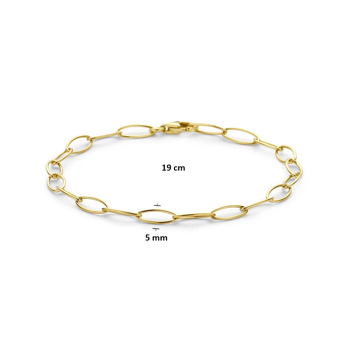 Bracelet en maille en or jaune 14k Ancre