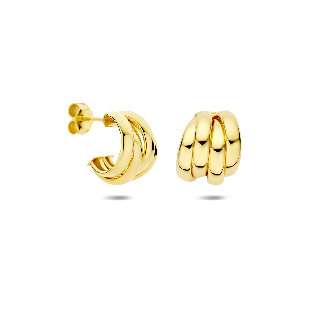 Boucles d'oreilles en argent 925 plaqué or 15 x 12.5 mm