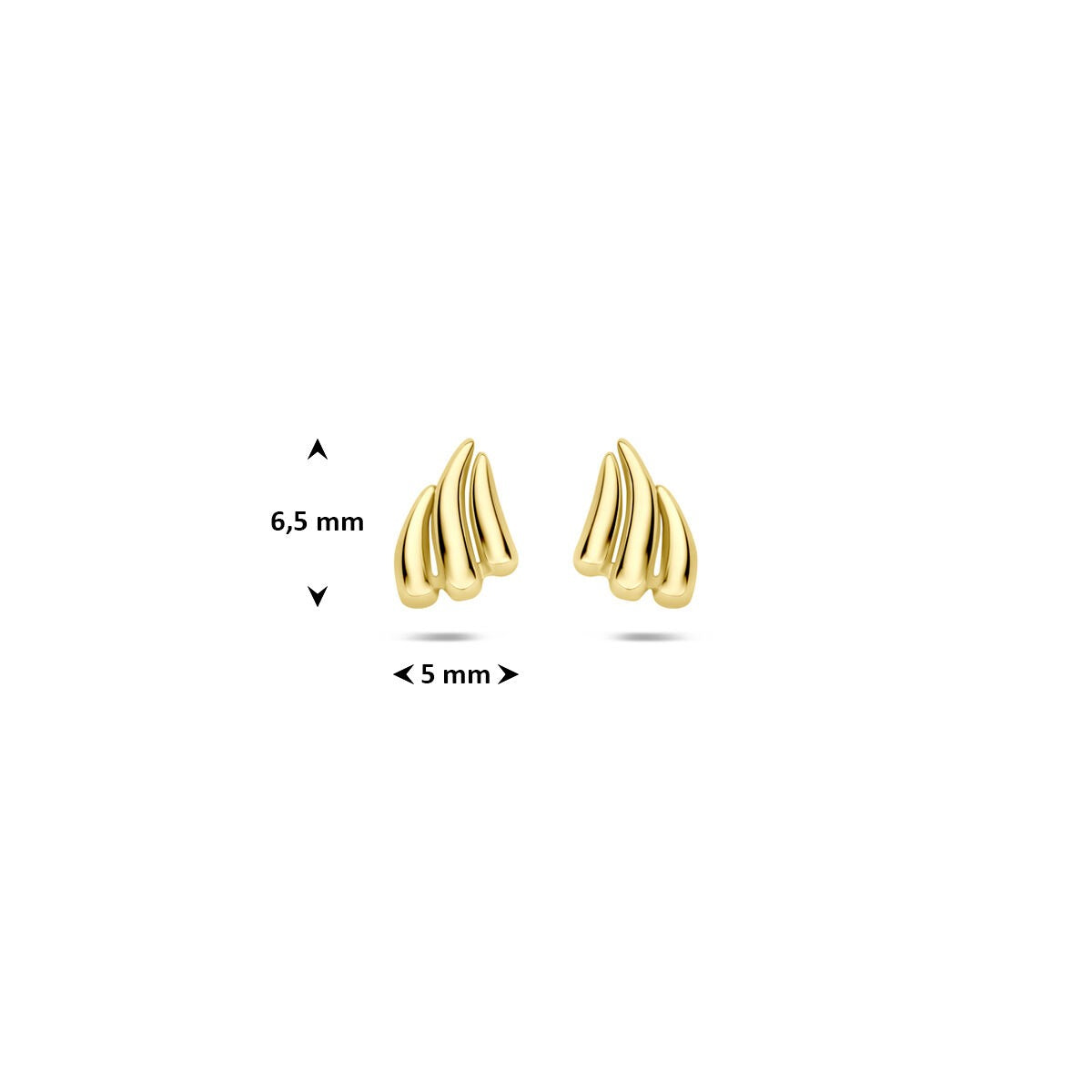 Puces d'oreilles en or jaune 9k 6,5 x 5 mm