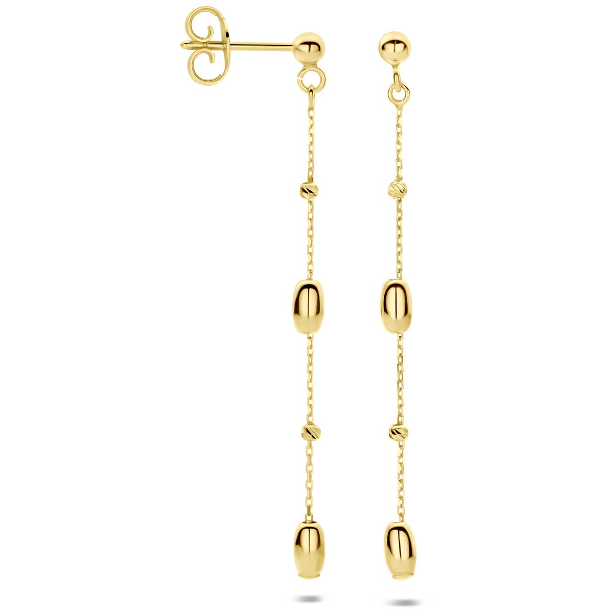 Boucles d'oreilles en or jaune 14k 50 mm