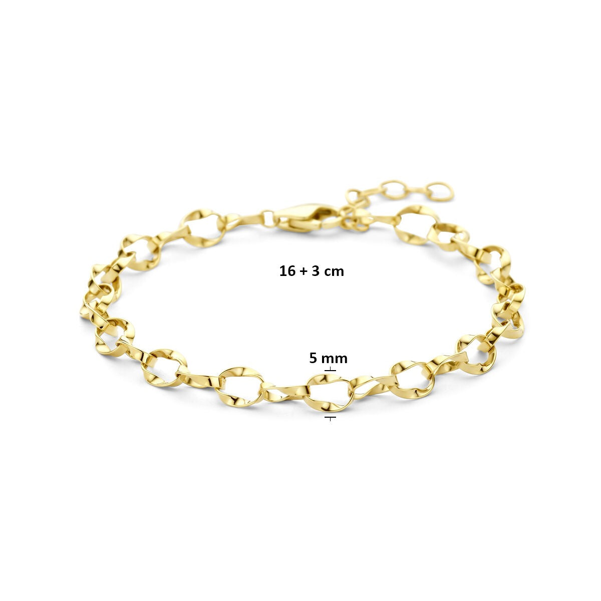 Bracelet en maille ancre en or jaune 14k pour femme
