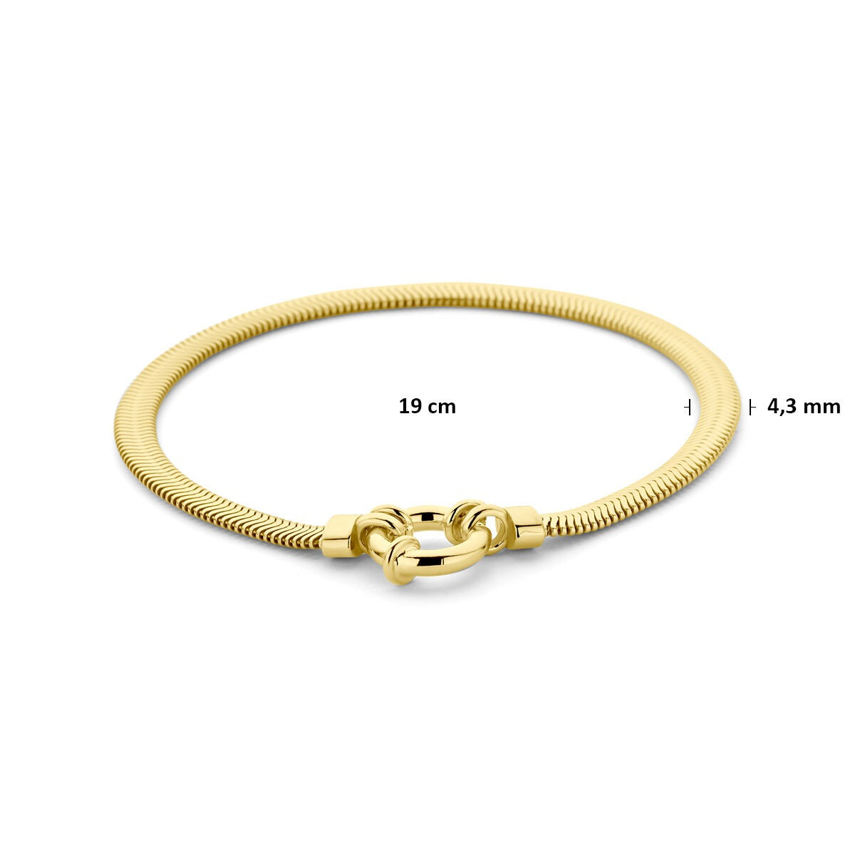Bracelet en argent 925 plaqué or serpent plat