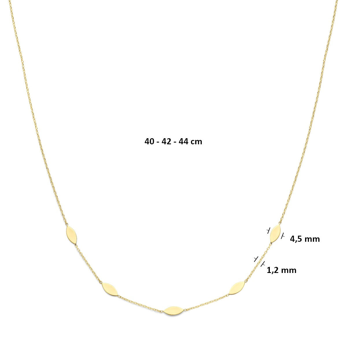 Collier en or pour femme 14k avec des entretoises raffinées