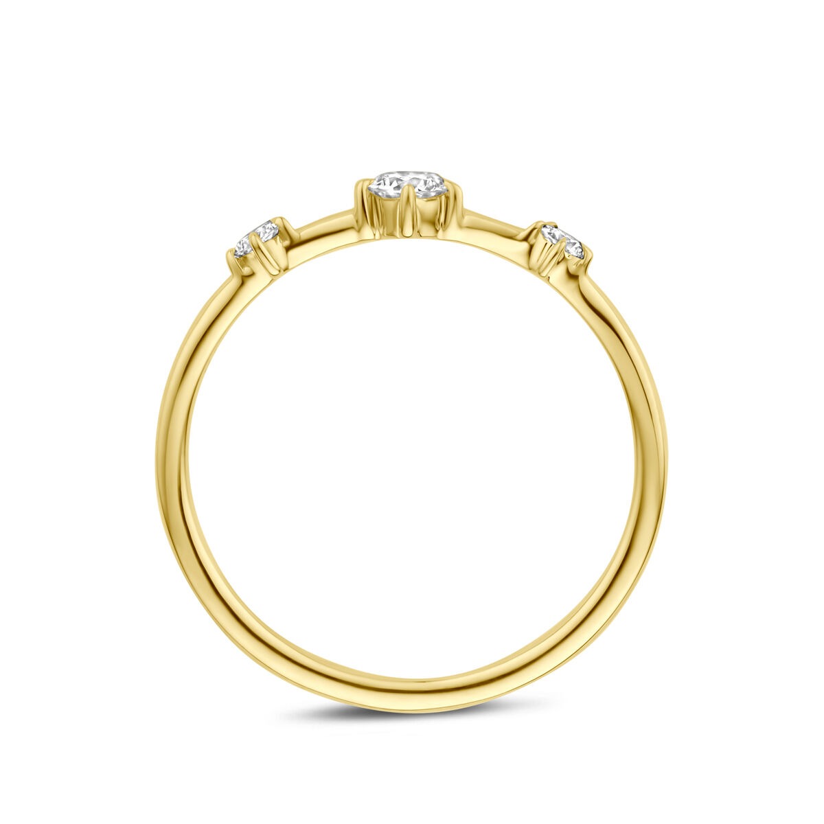 Bague en or jaune 14k avec diamant lab grown 0.20ct