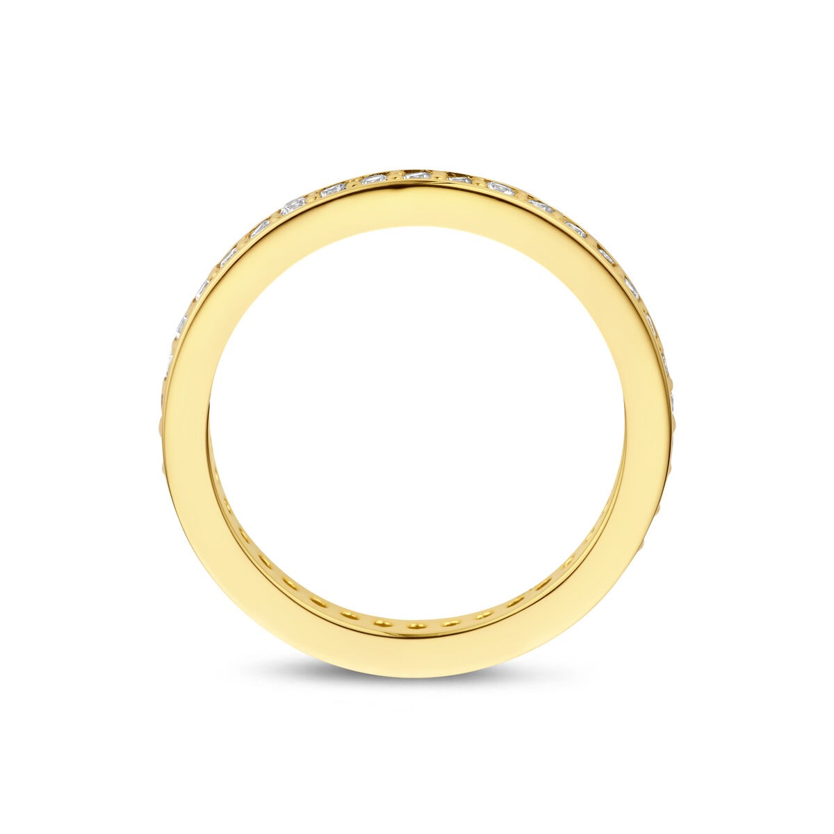 Bague en argent 925 plaqué or avec zircone 2.5 mm