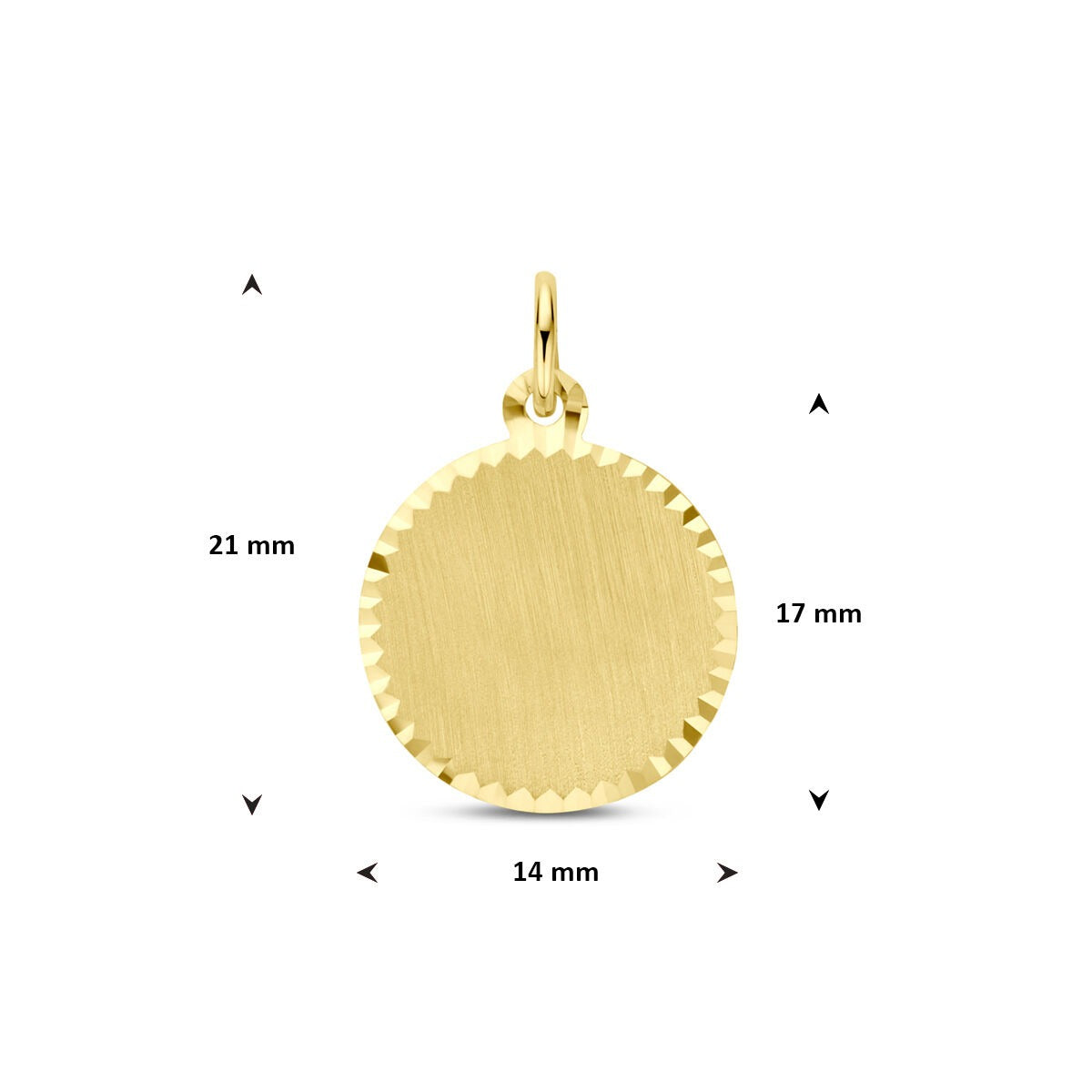 pendentif gravé en or jaune 9k avec diamant