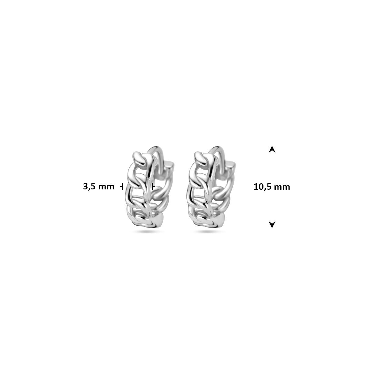 Créoles en argent avec motif de maille – rhodiées 925
