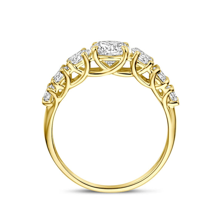 14k Geelgouden ring met lab grown diamant