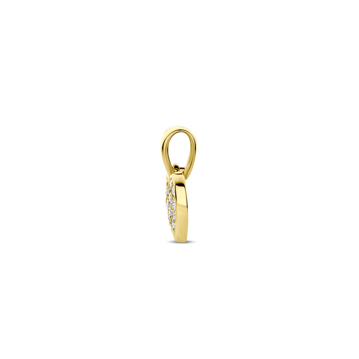 pendentif en or jaune 14k avec diamant cultivé en laboratoire