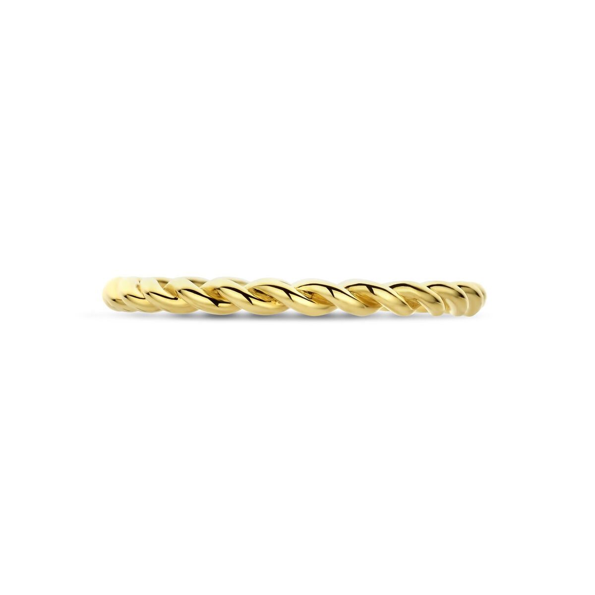 Bague ajustable en or jaune torsadée 2 mm