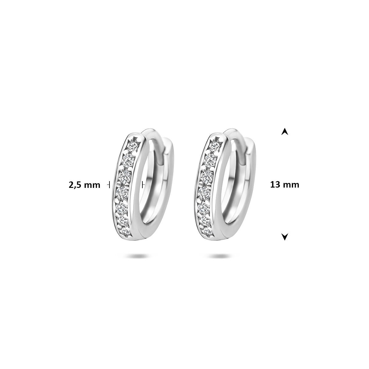 Créoles rhodiées en argent 925 avec zircone