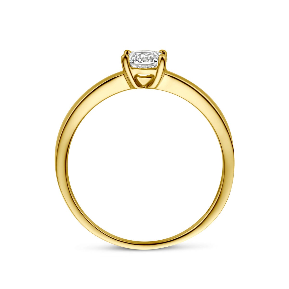 Bague plaqué or jaune en argent 925 avec zircone