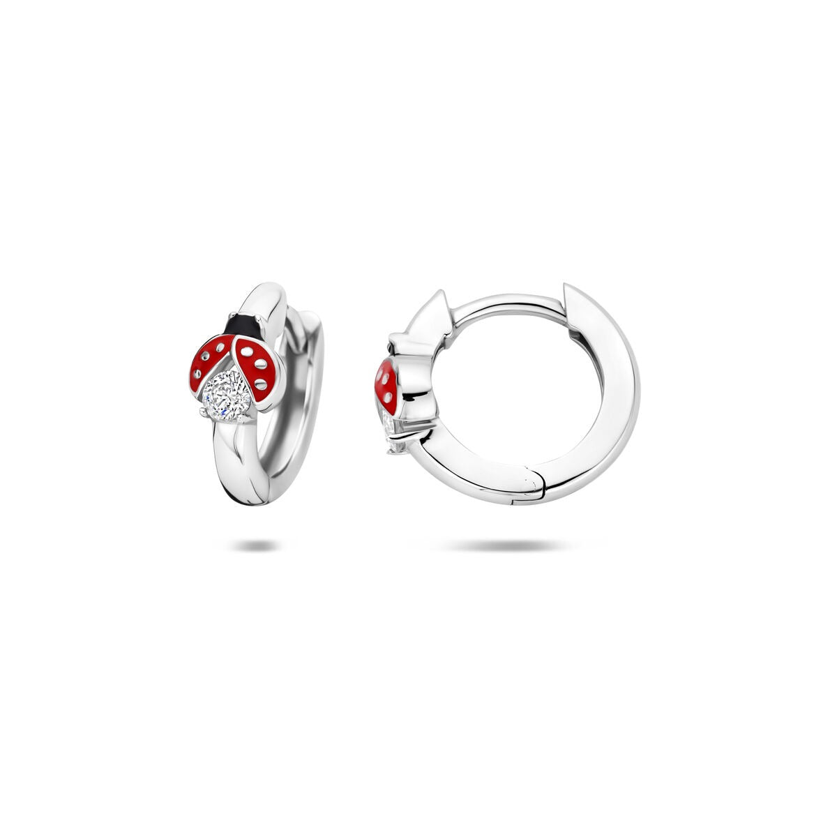 créoles coccinelle 11,5 mm argent rhodié