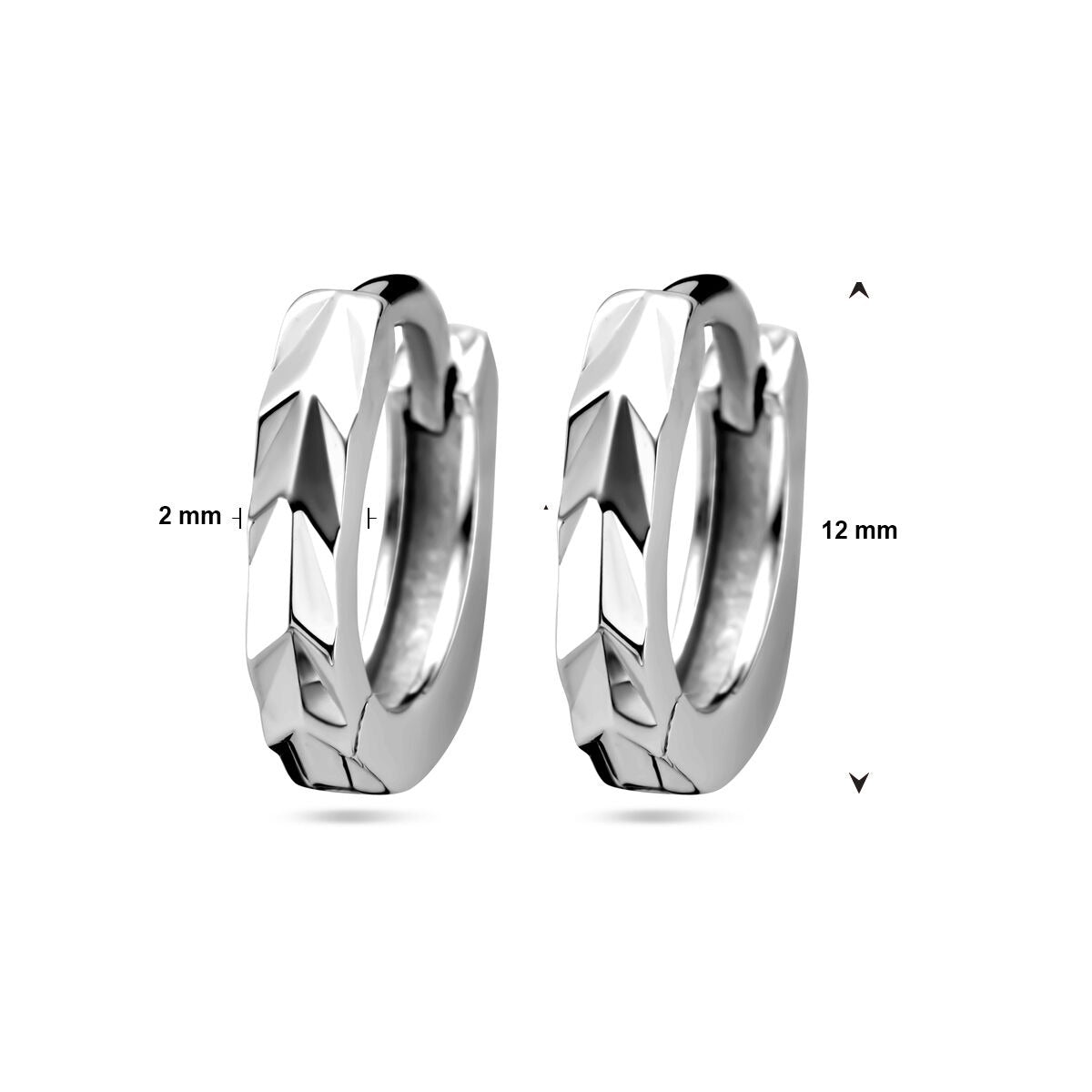 Créoles en argent rhodié – Plat & Poli