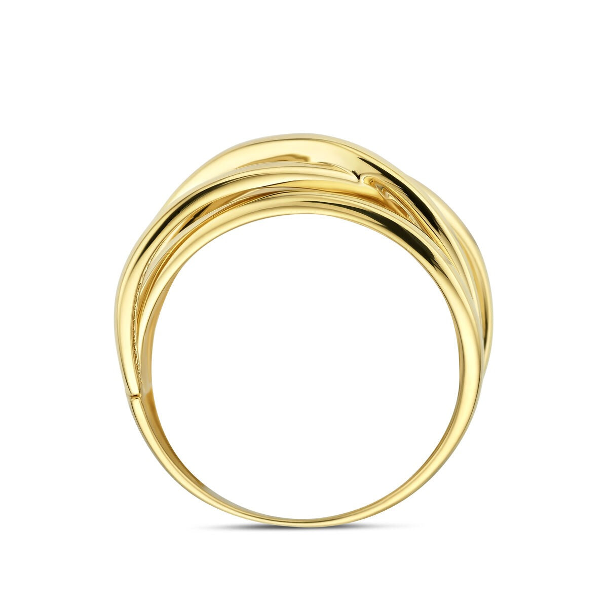 Bague pour femme en or jaune 14k avec large bande de 11 mm