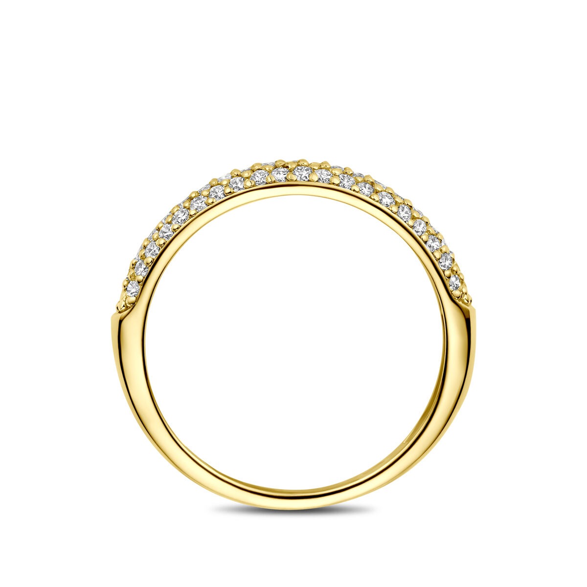 Bague en or jaune 14k avec diamant cultivé en laboratoire